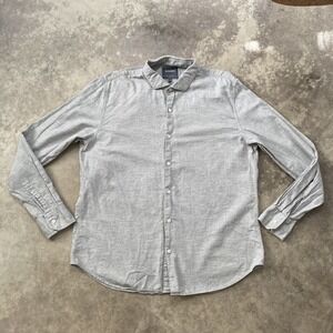 Bononos Shirt Mens Size XL Slim Fit Button‎ Down Gray Casual Cotton Preppy